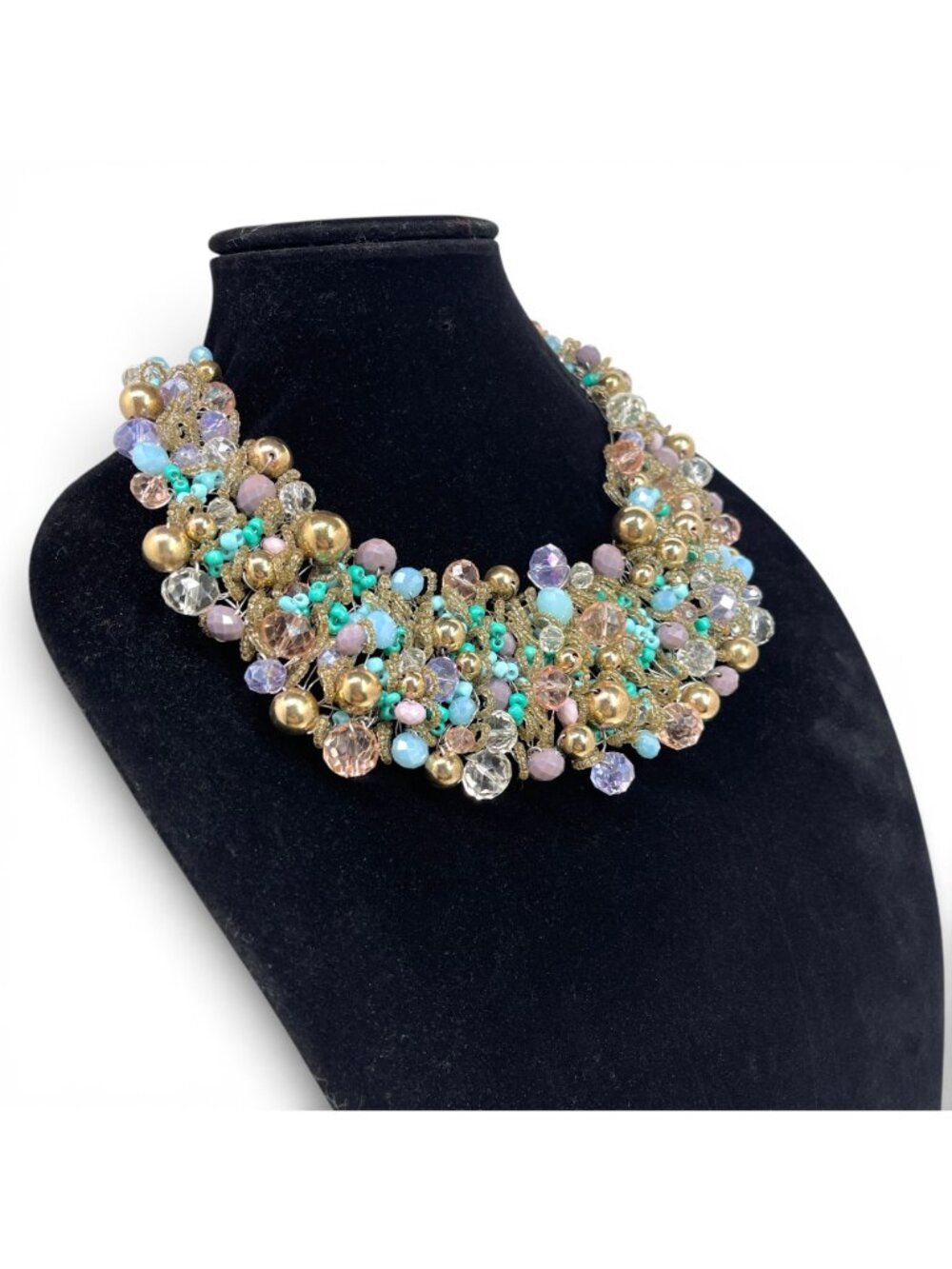 ✨ Stunning Pastel Beaded Statement Necklace – Cottagecore / Boho Glam🌸 - Picture 3 of 6